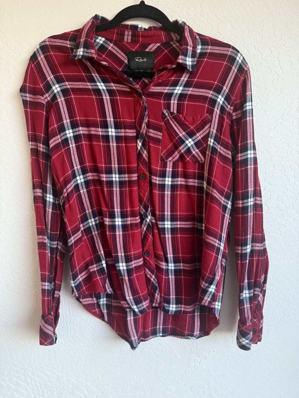Rails Hunter Cranberry Ink Plaid Shirt Size Medium